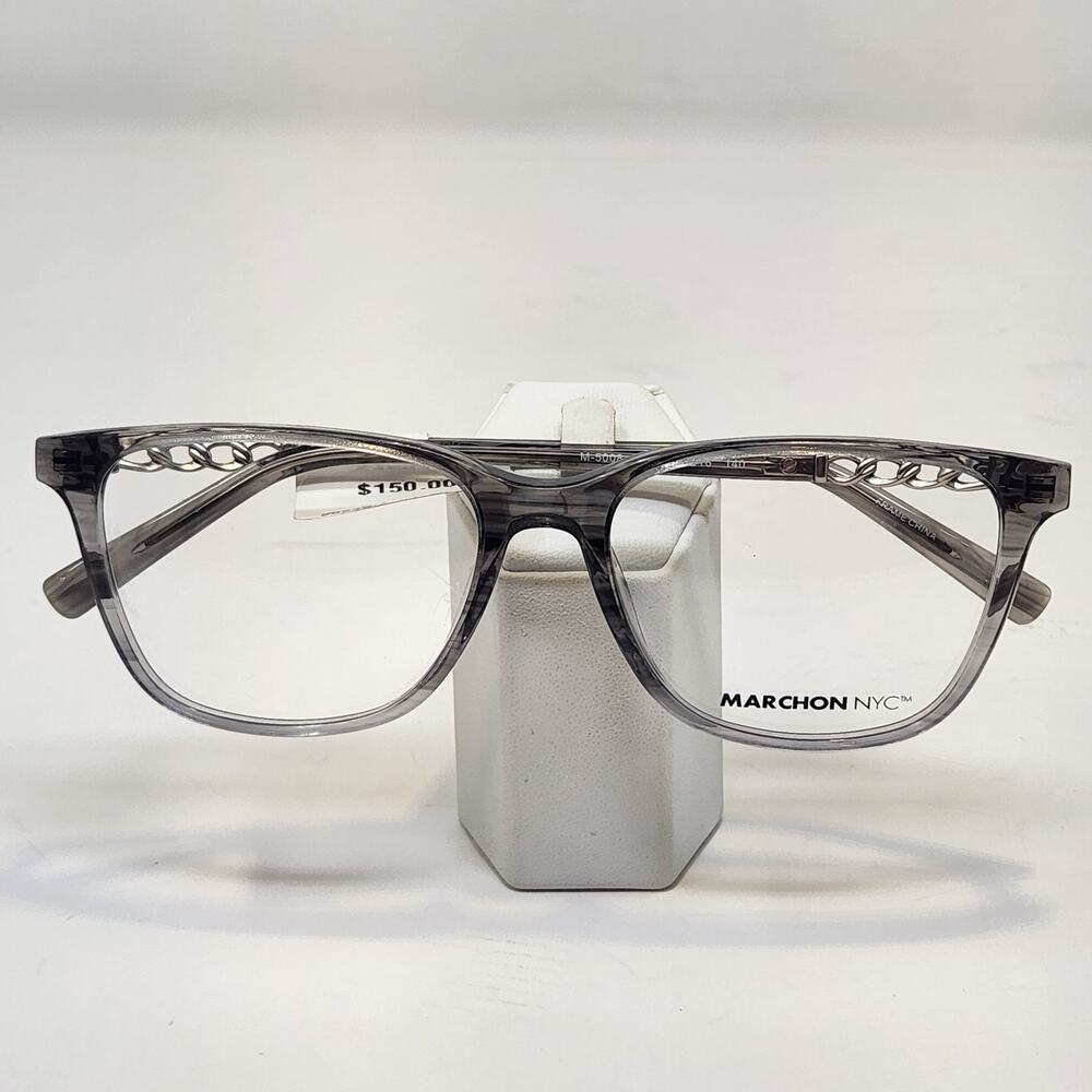 Marchon NYC M-5008 035 Gray Eyeglass Frames Full Rim Rectangle Translucent
